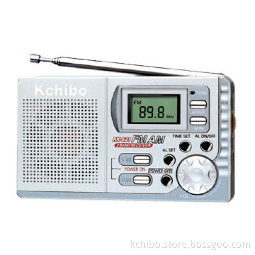 AM/FM 2-Band Digital Radio with Alarm Clock, Powered by 2 AAA Batteries